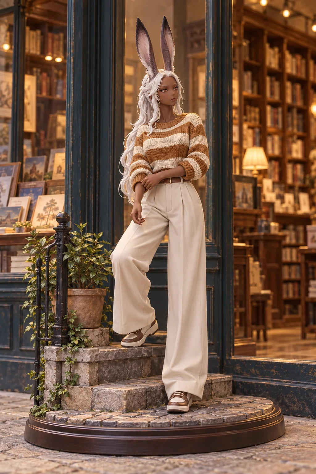 Final Fantasy XII · Fran · Striped knit + wide-leg pants · 3D Figure