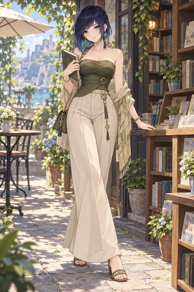 Yelan · Structured top + palazzo pants