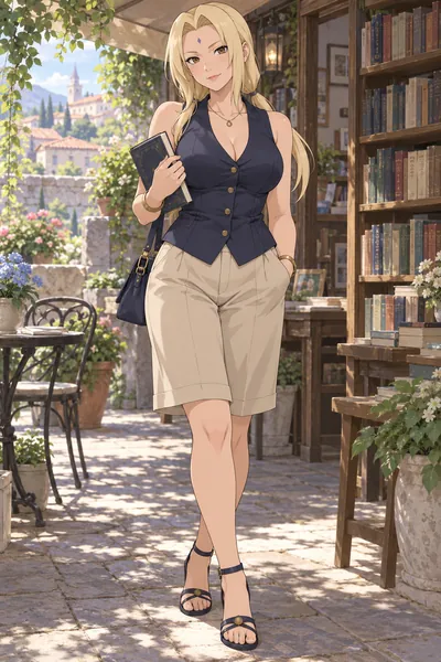 Tsunade · Waistcoat + Bermuda shorts