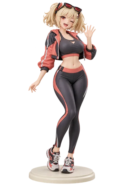 Burnice White · Coral and charcoal · Training tops + yoga leggings