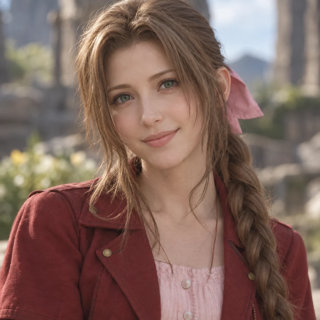 Aerith Gainsborough live-action AI portrait