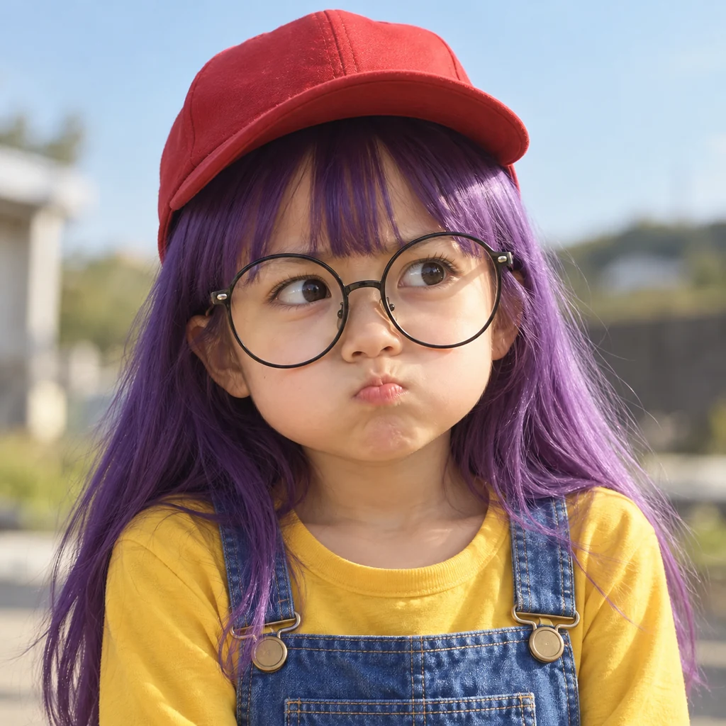 Arale Norimaki live-action AI portrait