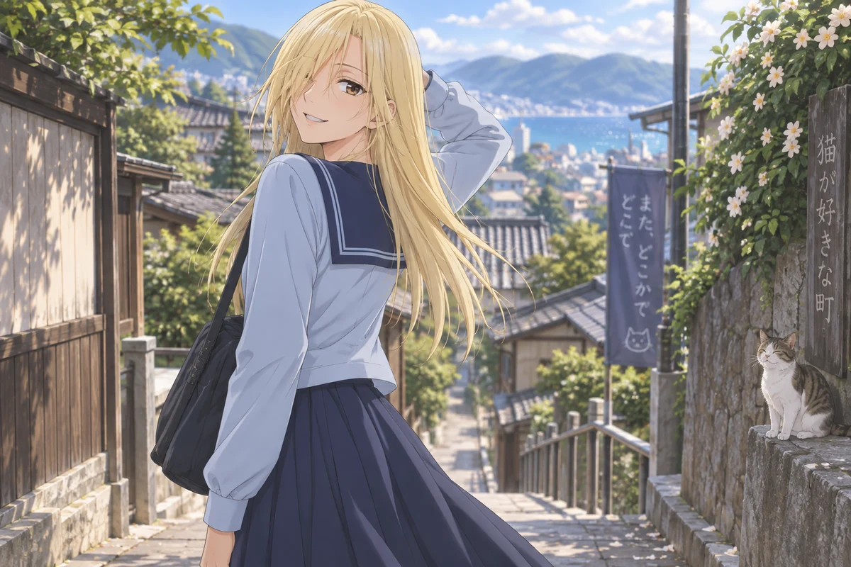 鱼谷有纱 AI 插画
