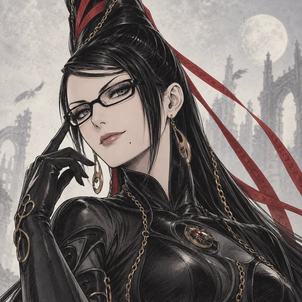 Bayonetta AI 辅助角色插画