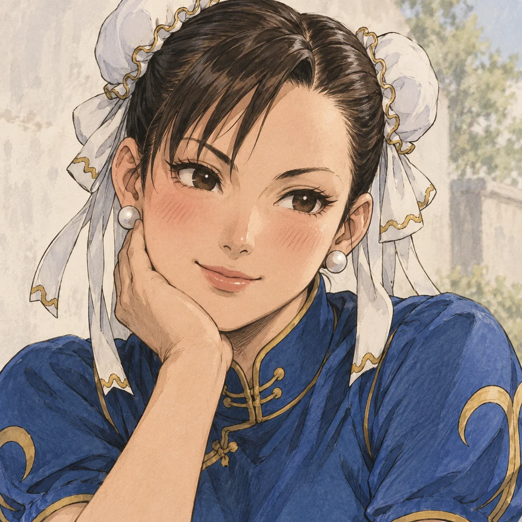 Chun-Li AI 辅助角色插画