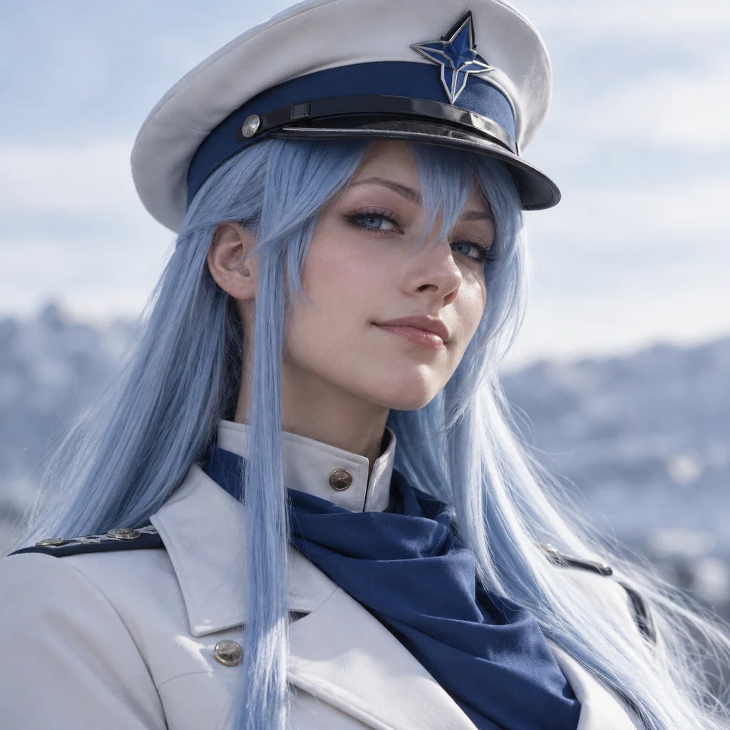Esdeath live-action AI portrait