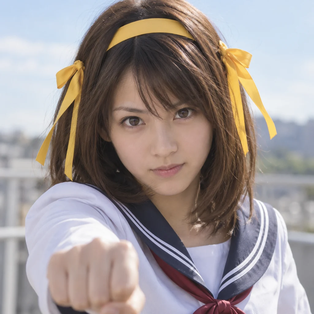 Haruhi Suzumiya live-action AI portrait
