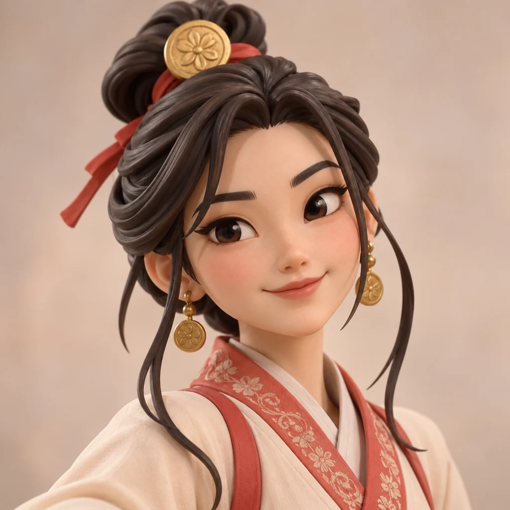 He Xiangu AI 辅助角色插画