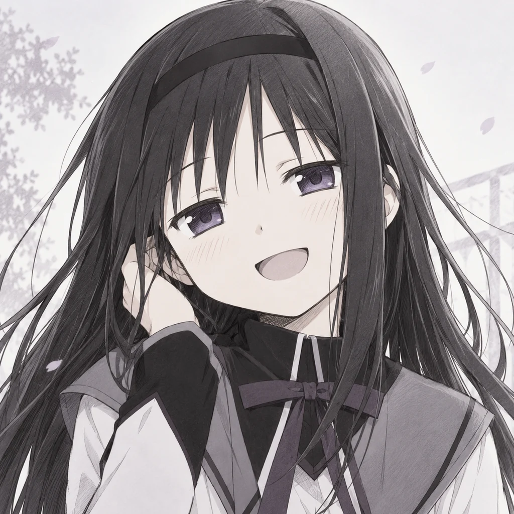 Homura Akemi AI 辅助角色插画