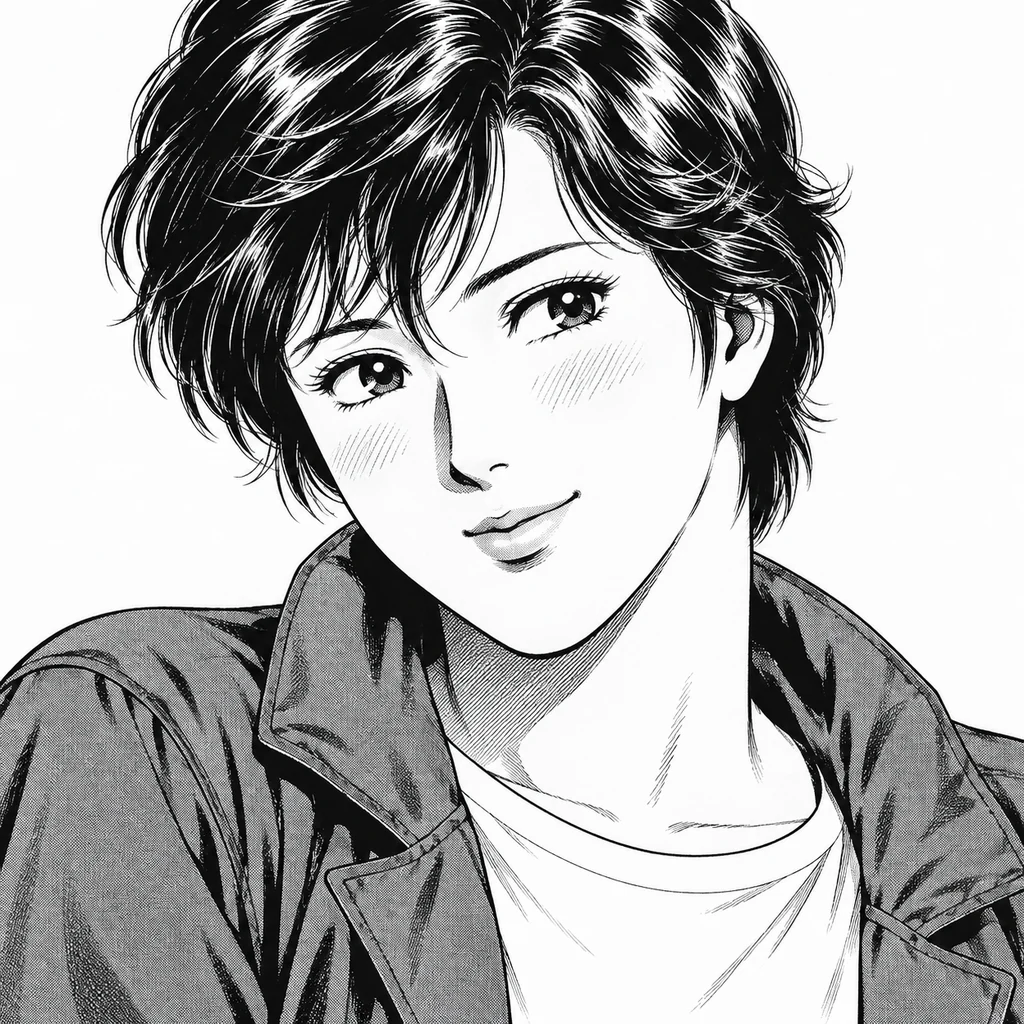 槇村香 AI 辅助角色插画