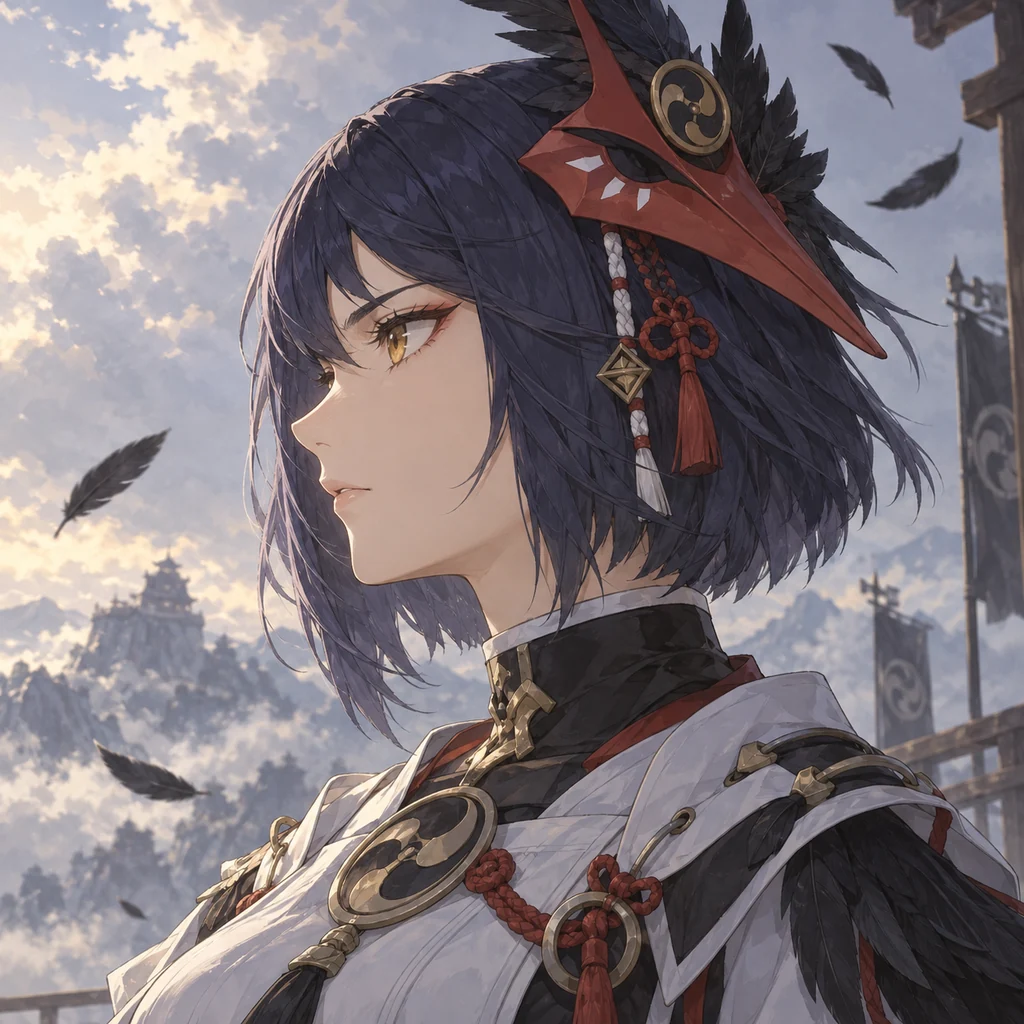 Kujou Sara AI 辅助角色插画