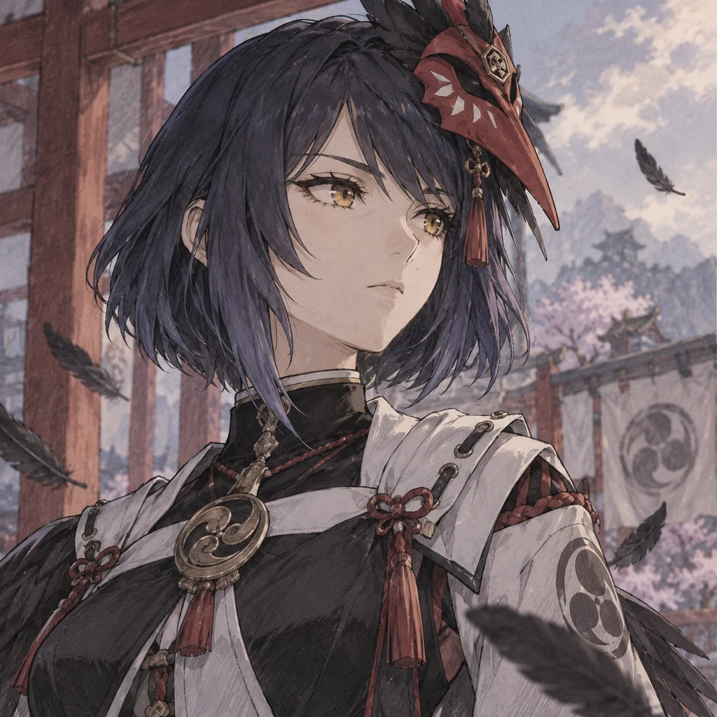 Kujou Sara AI 辅助角色插画