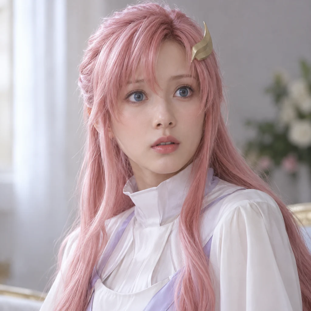 Lacus Clyne live-action AI portrait