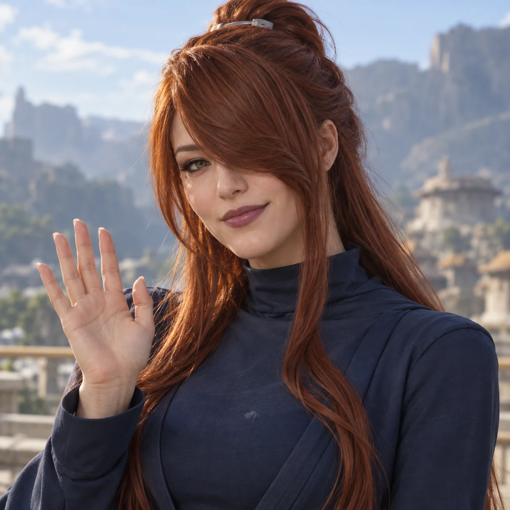 Mei Terumi live-action AI portrait