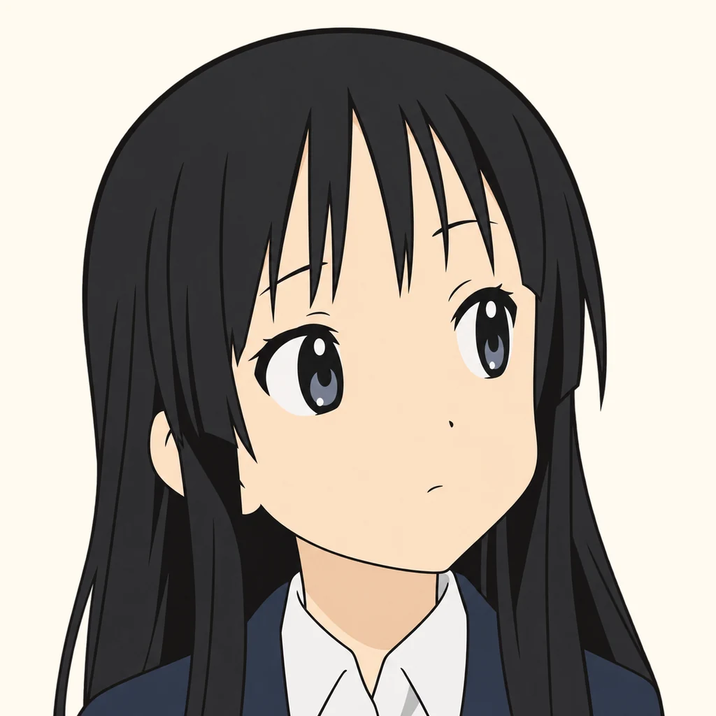 秋山澪 AI 辅助角色插画