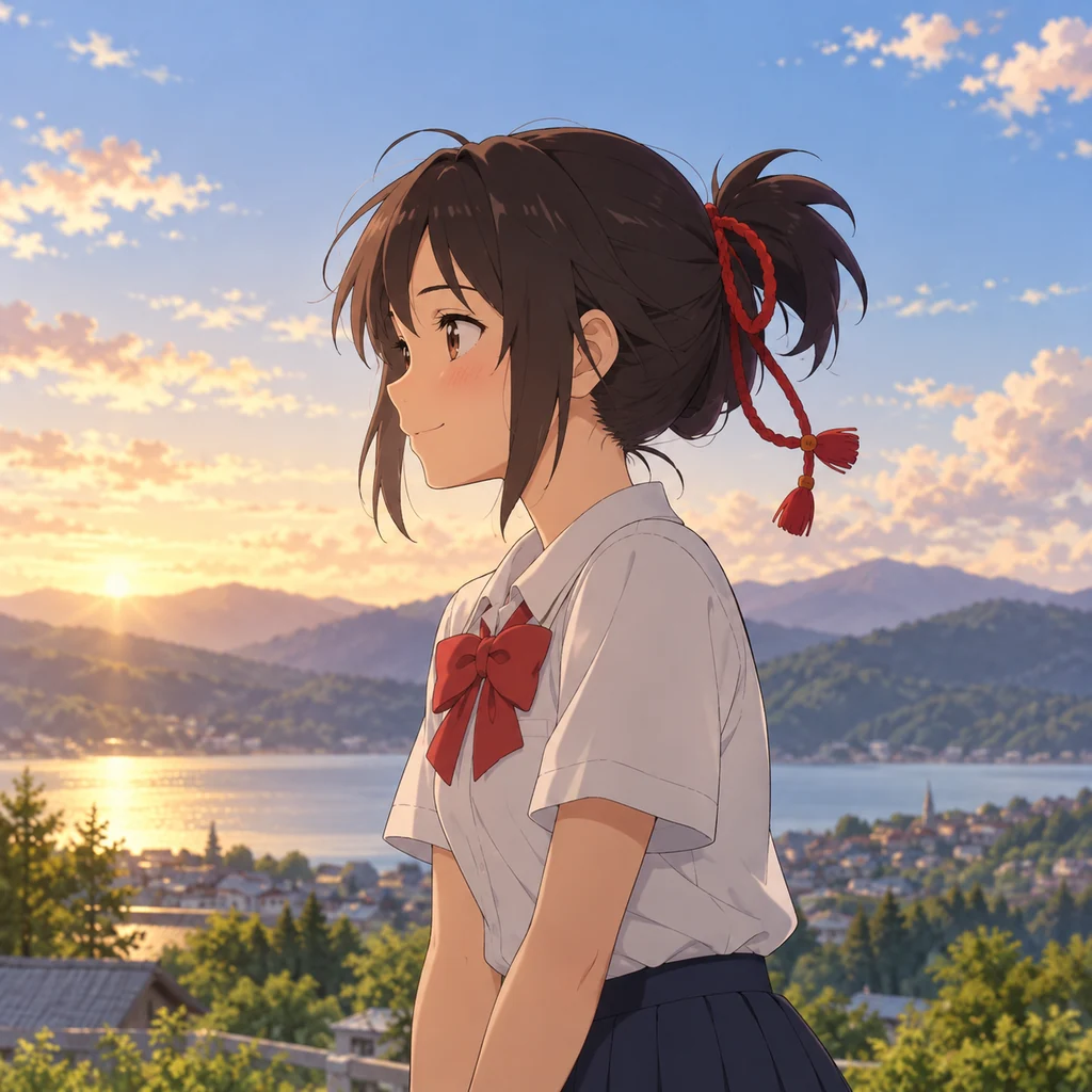 宮水三葉 AI 辅助角色插画