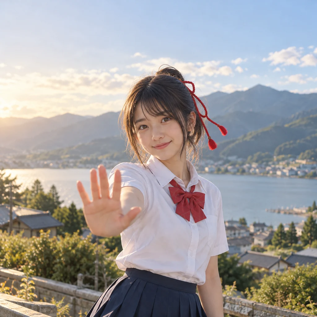 宮水三葉の実写風AIポートレート