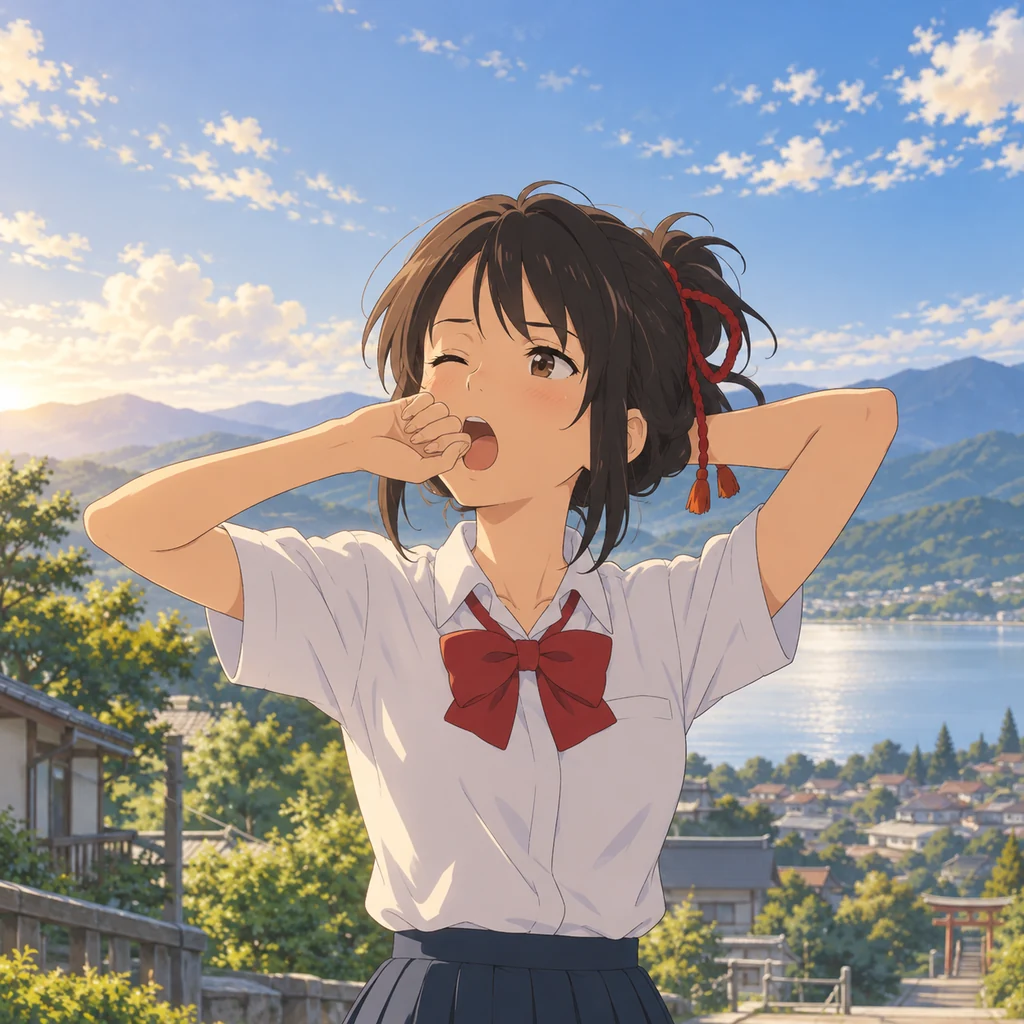 宮水三葉 AI 辅助角色插画
