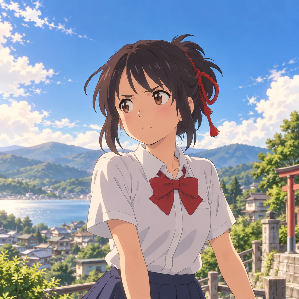 宮水三葉 AI 辅助角色插画