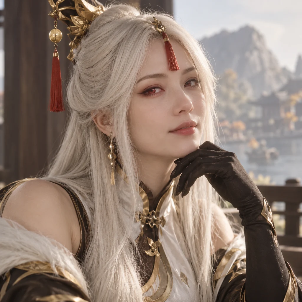 Ningguang live-action AI portrait