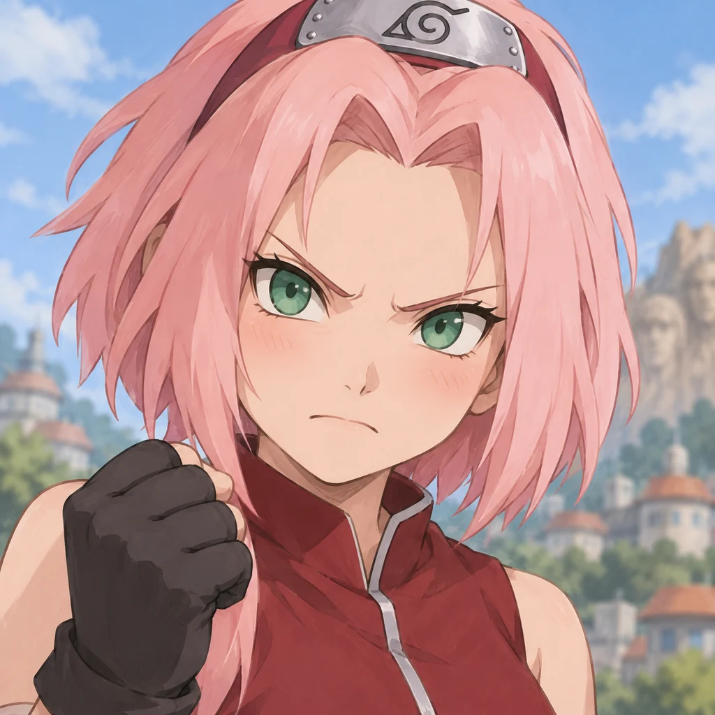 Sakura Haruno AI 辅助角色插画