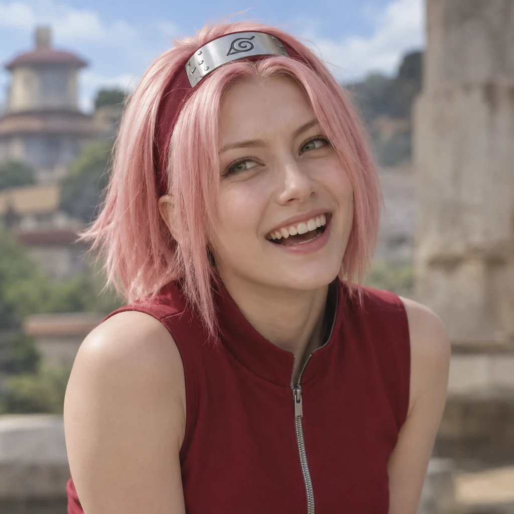 Sakura Haruno live-action AI portrait
