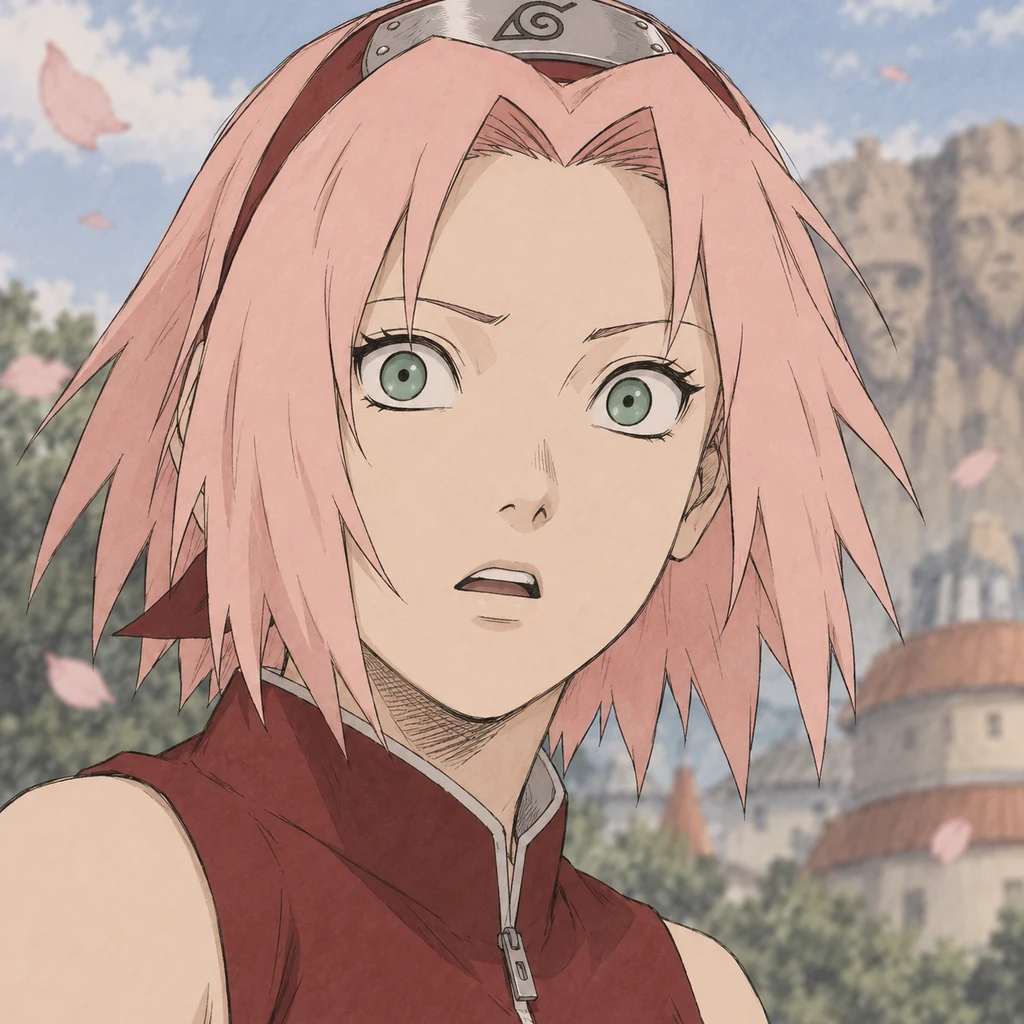 Sakura Haruno AI 辅助角色插画