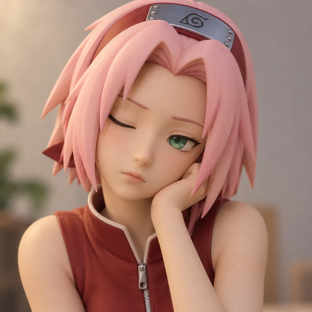 Sakura Haruno AI 辅助角色插画