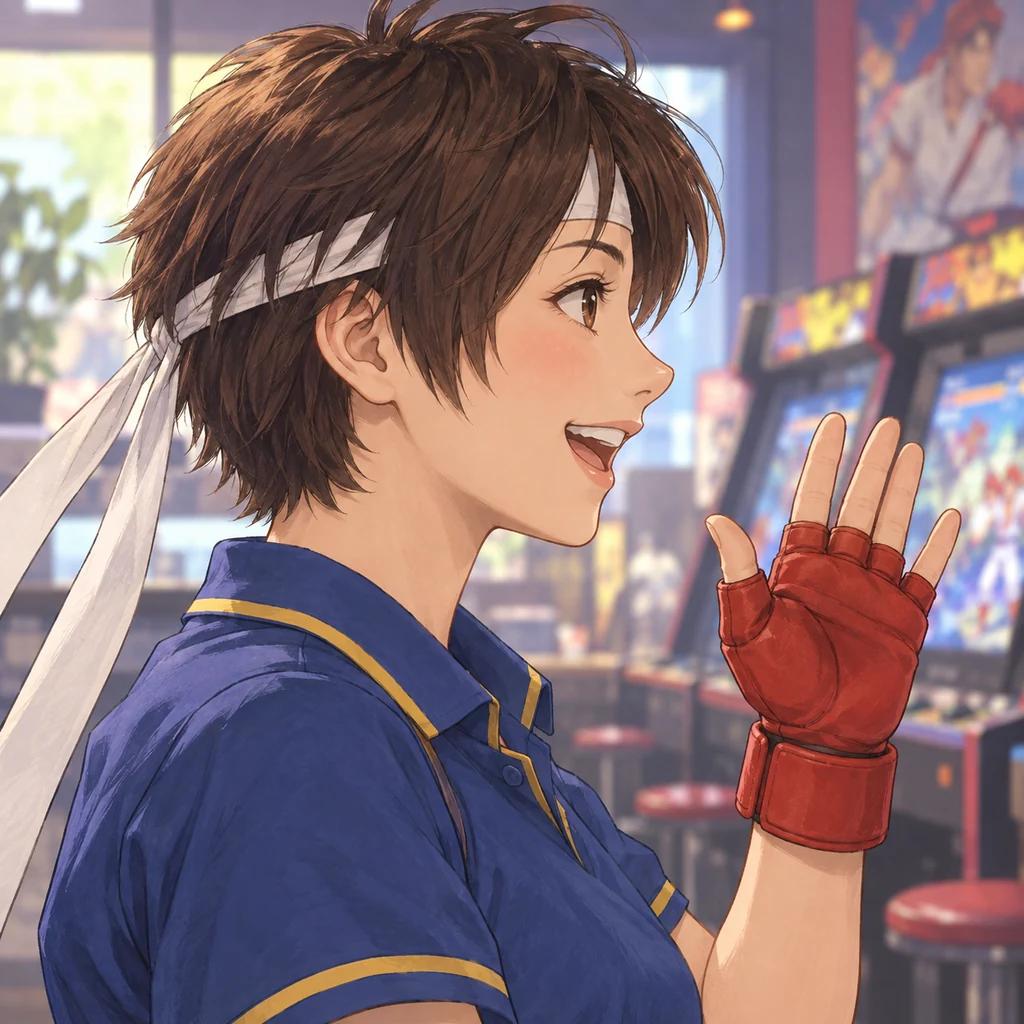 Sakura Kasugano AI 辅助角色插画