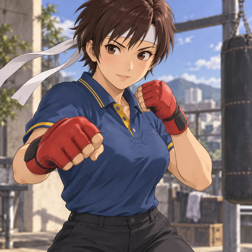 Sakura Kasugano AI 辅助角色插画
