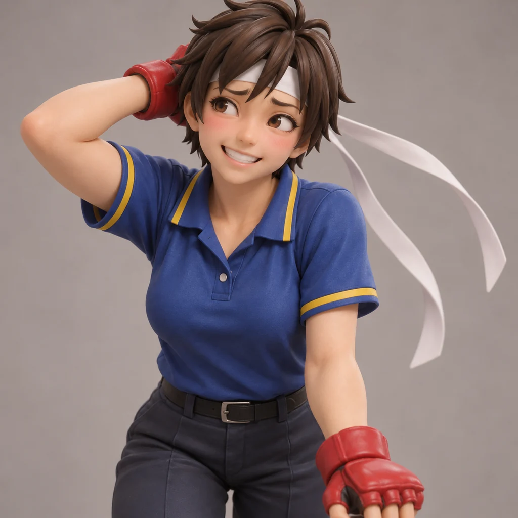 Sakura Kasugano AI 辅助角色插画
