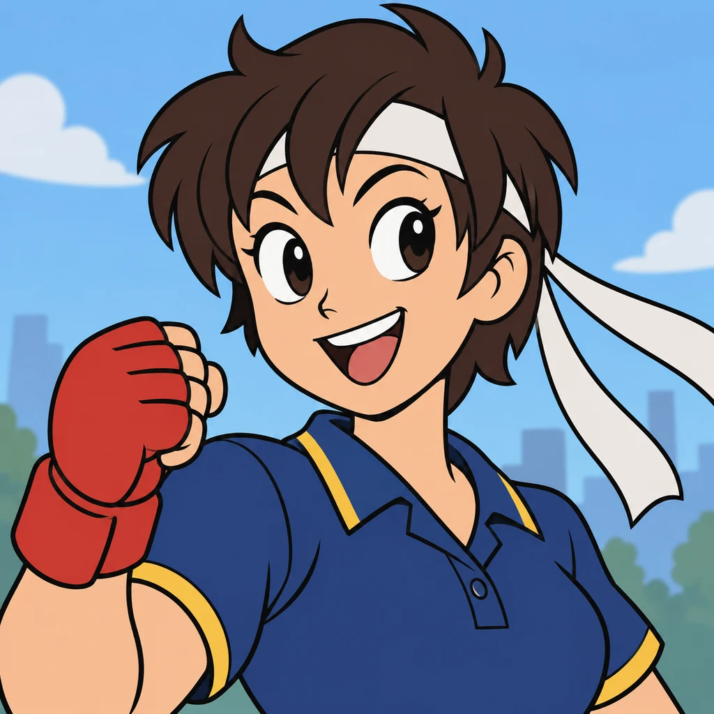 Sakura Kasugano AI 辅助角色插画