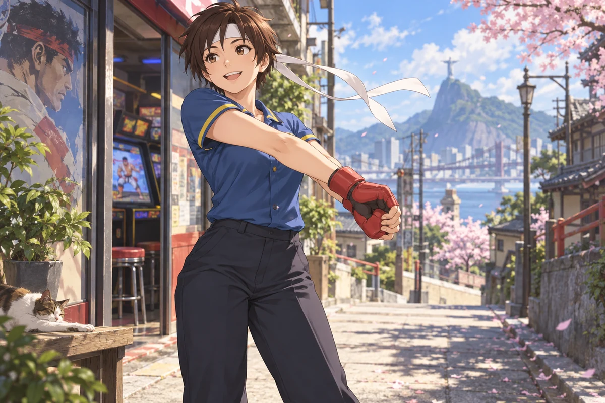Sakura Kasugano AI 插画
