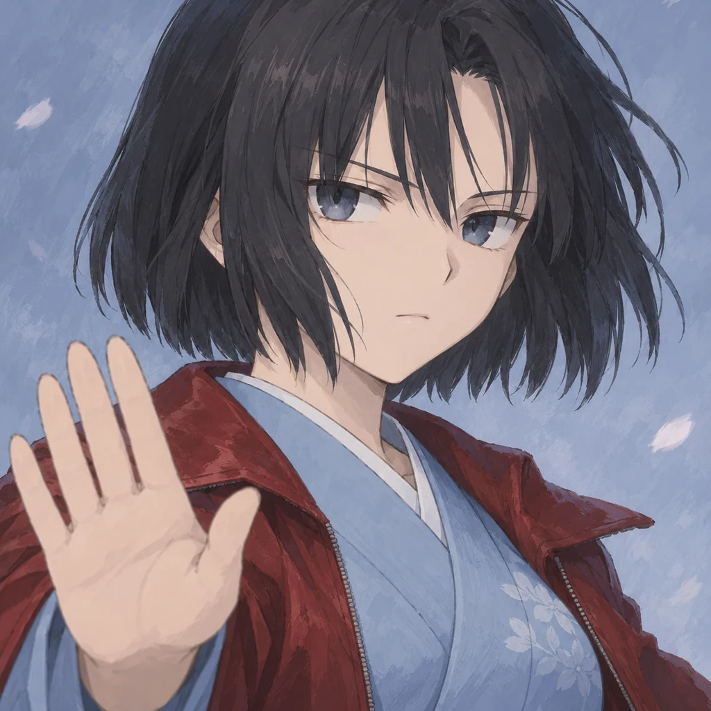 Shiki Ryougi AI 辅助角色插画