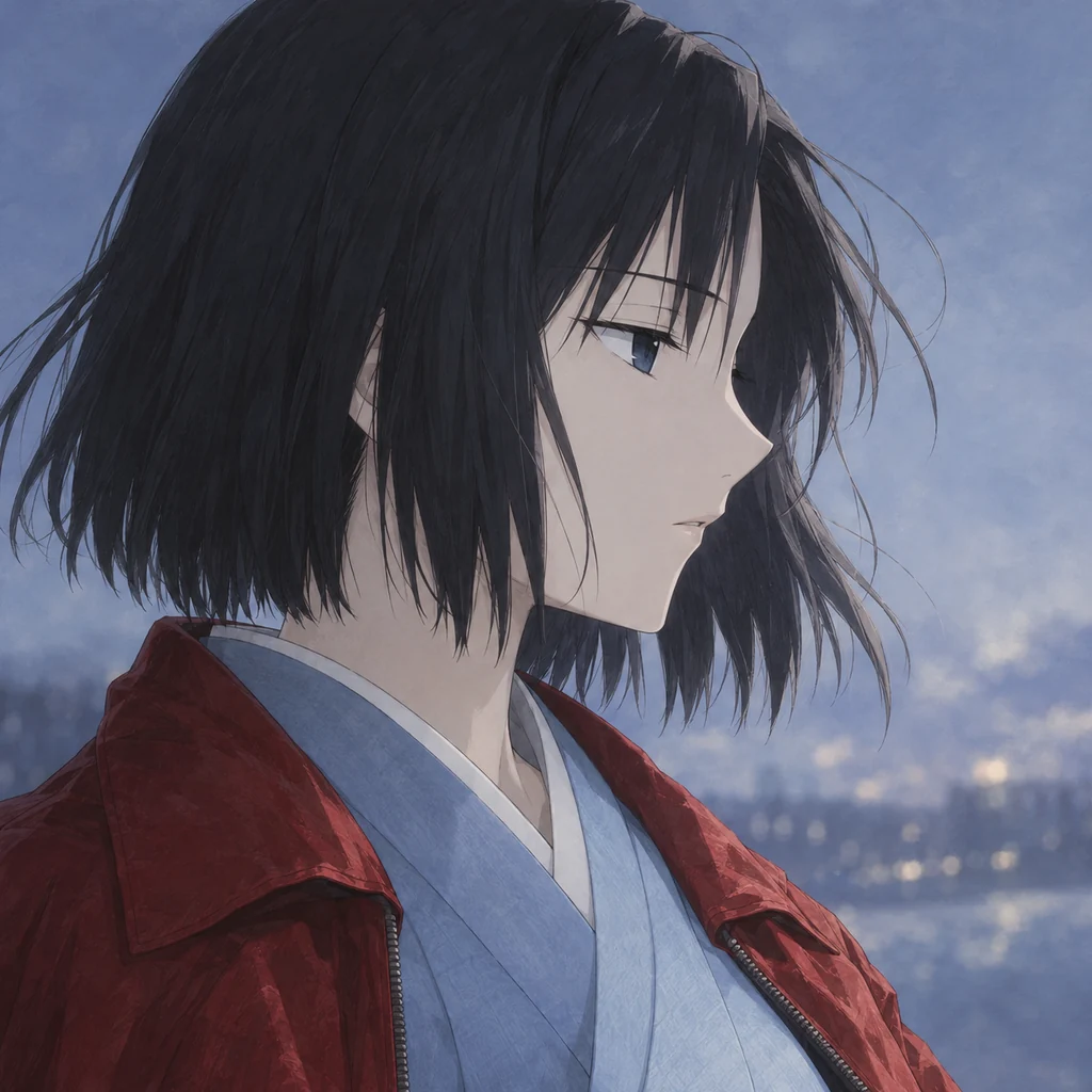 Shiki Ryougi AI 辅助角色插画