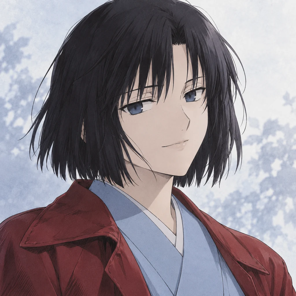 Shiki Ryougi AI 辅助角色插画