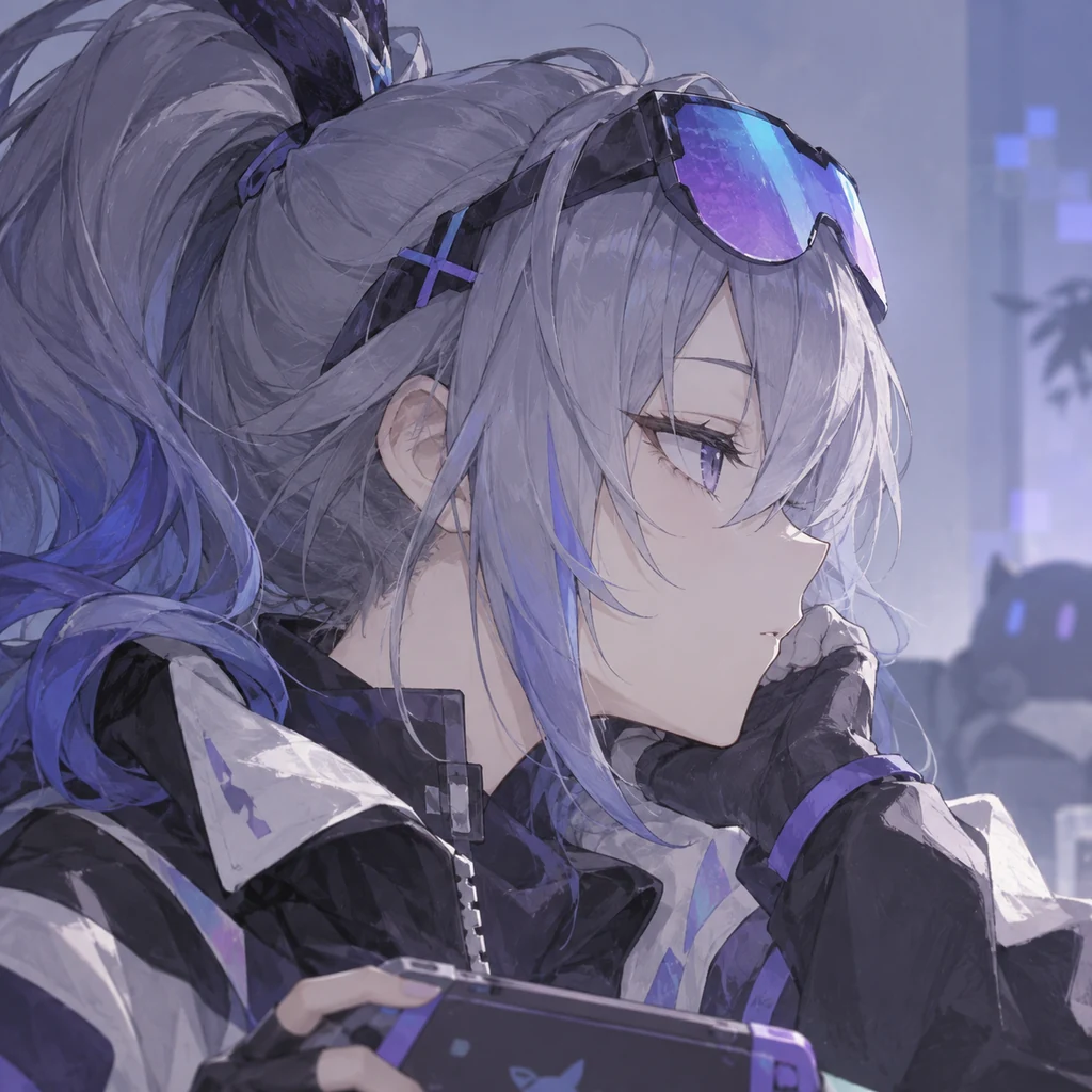 Silver Wolf AI 辅助角色插画