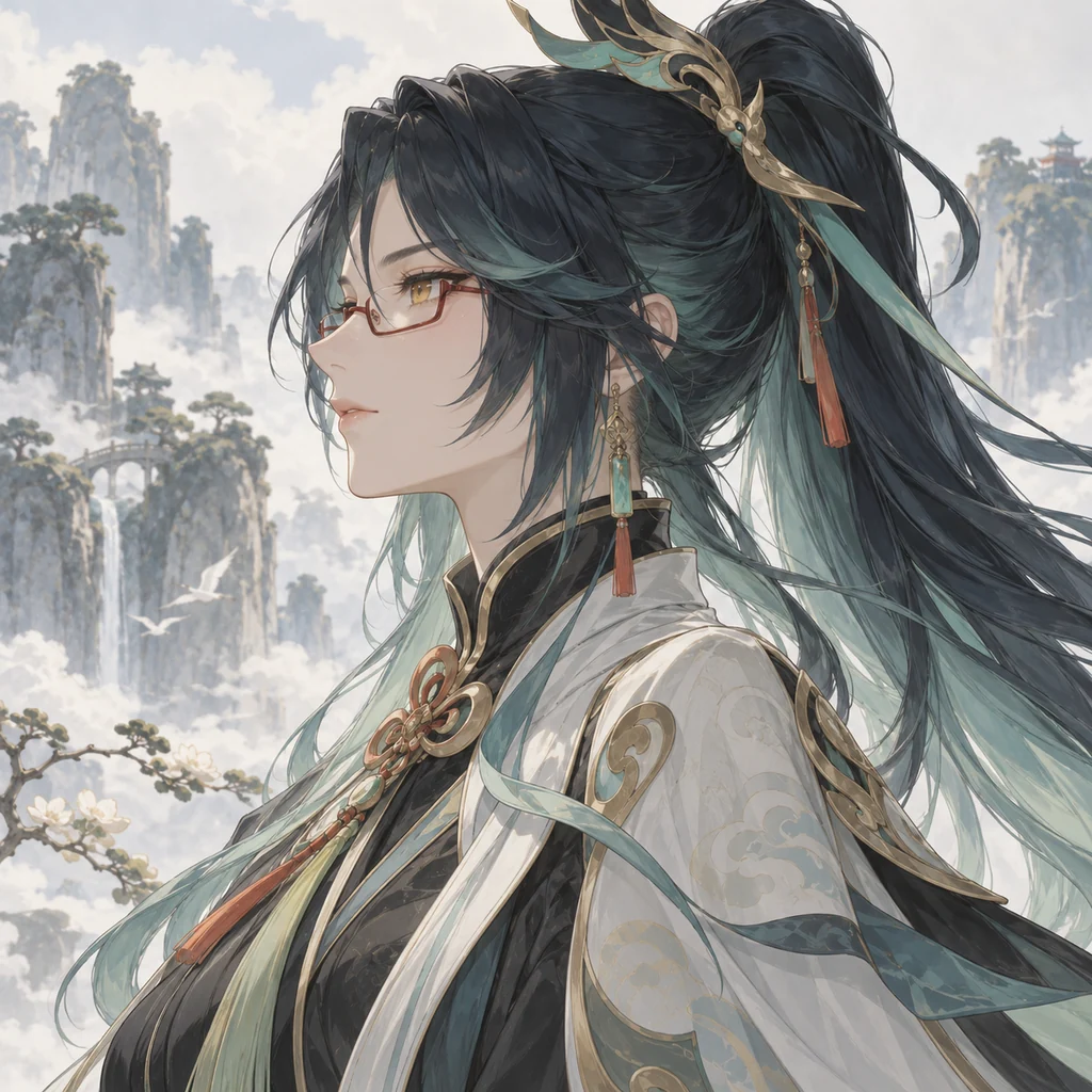 閑雲 AI 辅助角色插画