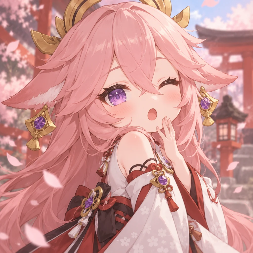Yae Miko AI 辅助角色插画