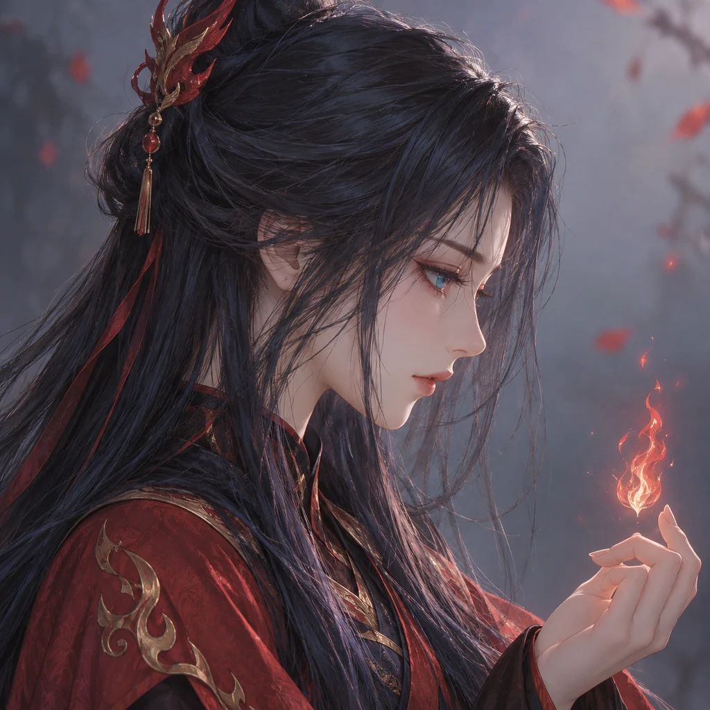 Yan Lingji AI 辅助角色插画