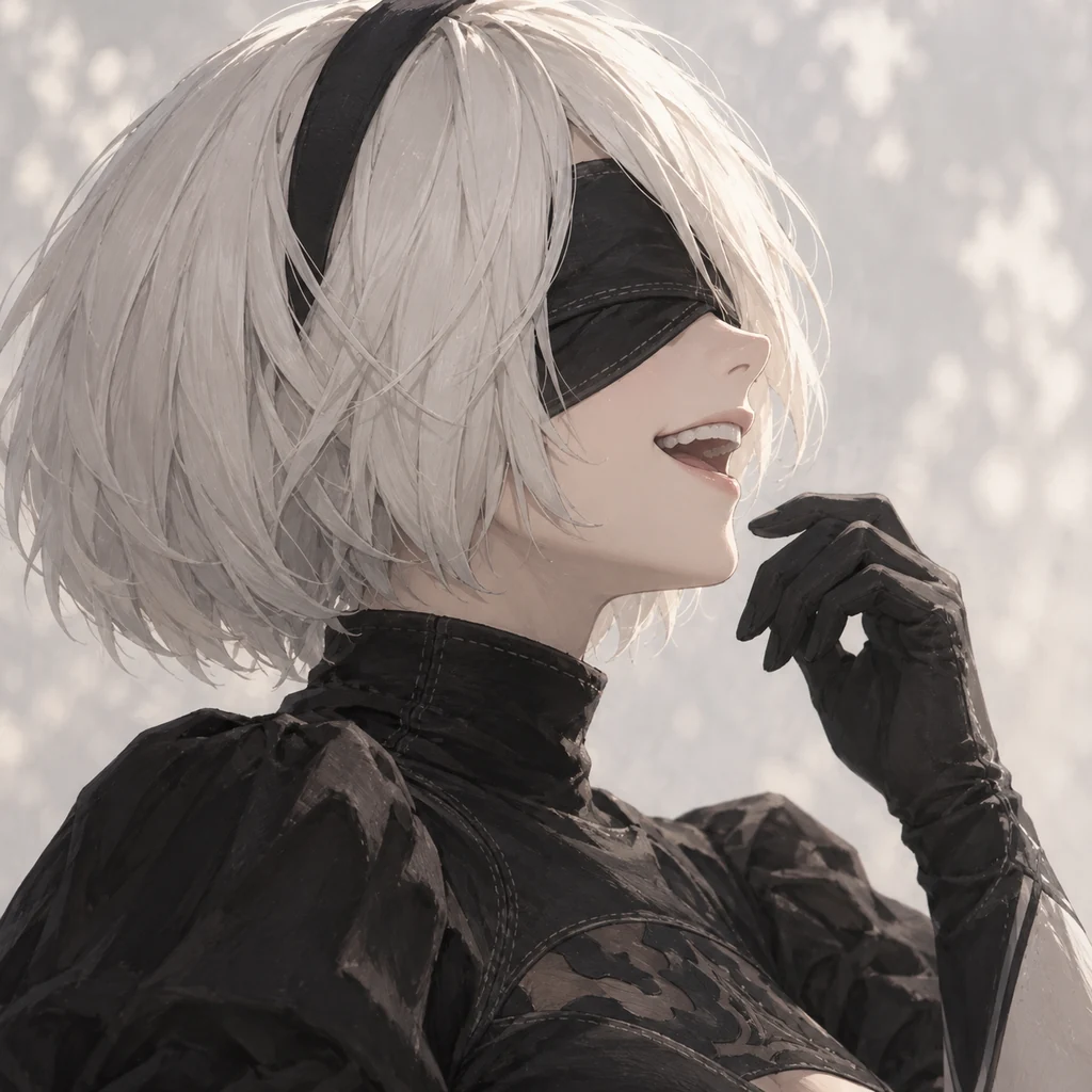 2B AI 辅助角色插画