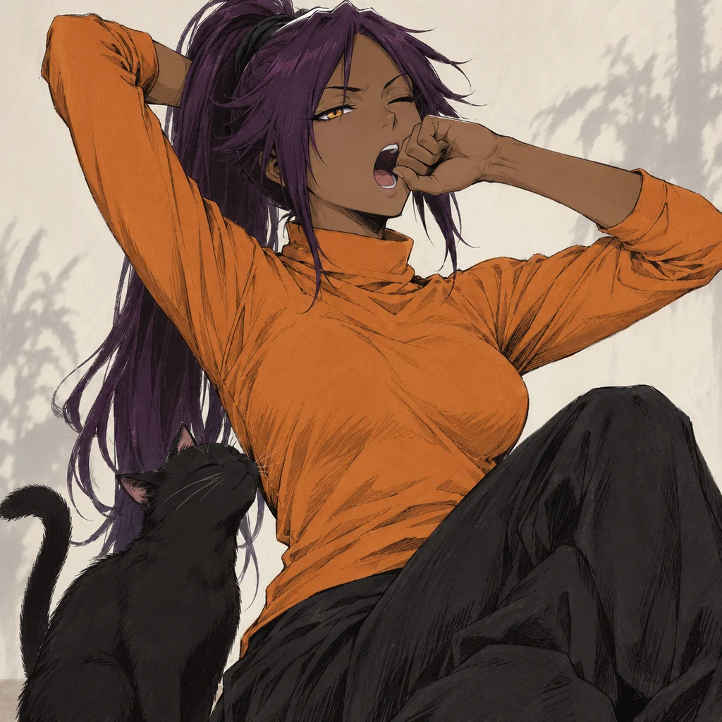 Yoruichi Shihoin AI 辅助角色插画