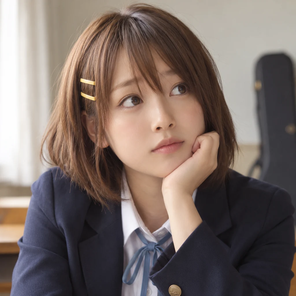 Yui Hirasawa live-action AI portrait