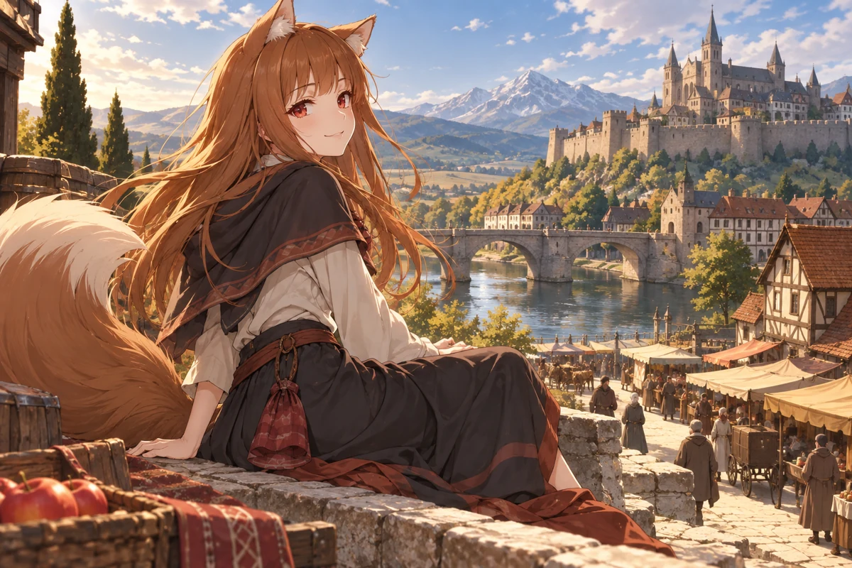 赫萝 AI 插画