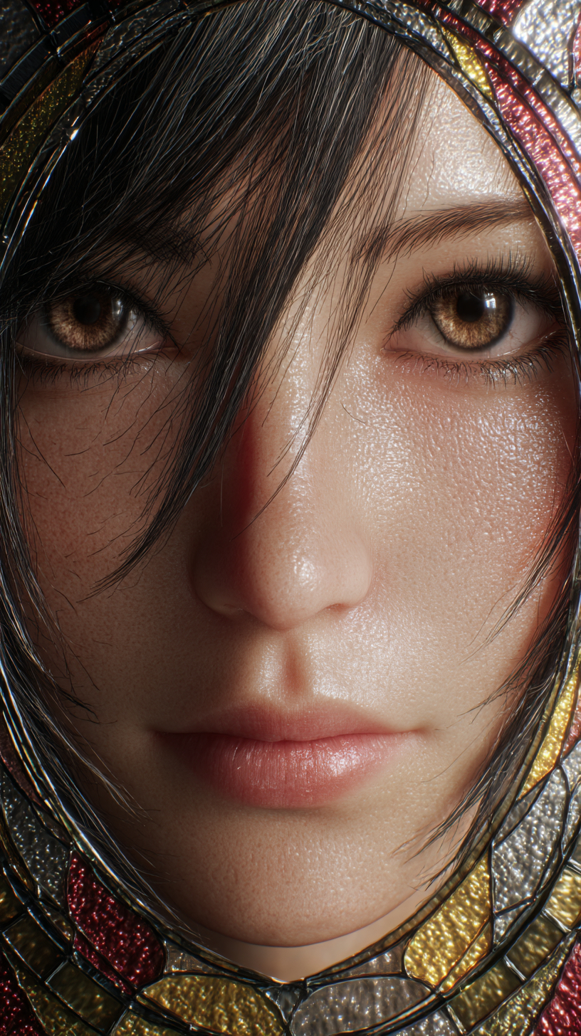 Hochdetaillierte digitale Kunst des Final-Fantasy-Charakters Rinoa Heartilly