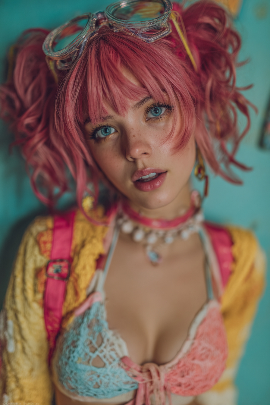 Emma Watson als Yuno Gasai aus Future Diary, Billie Eilish als Yui Yuigahama aus Yahari Ore no Seishun und Lady Gaga als Riko aus Made in Abyss bei einer lebhaften Cosplay-Veranstaltung