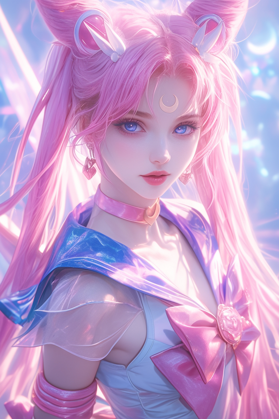 This artwork features Taylor Swift, Scarlett Johansson, Zendaya, and Ariana Grande in anime character costumes