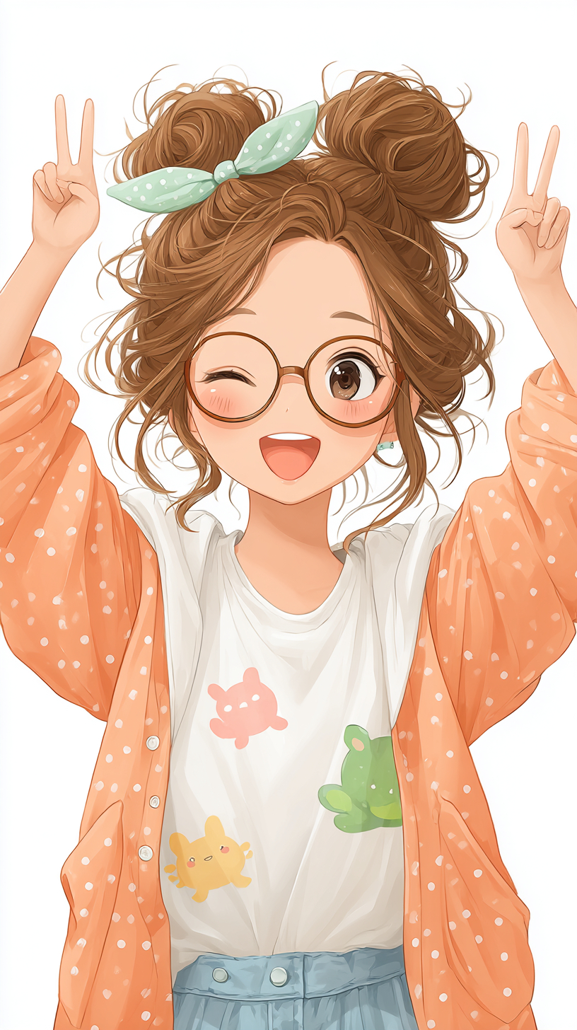 Un avatar de un cliente bancario feliz en estilo anime