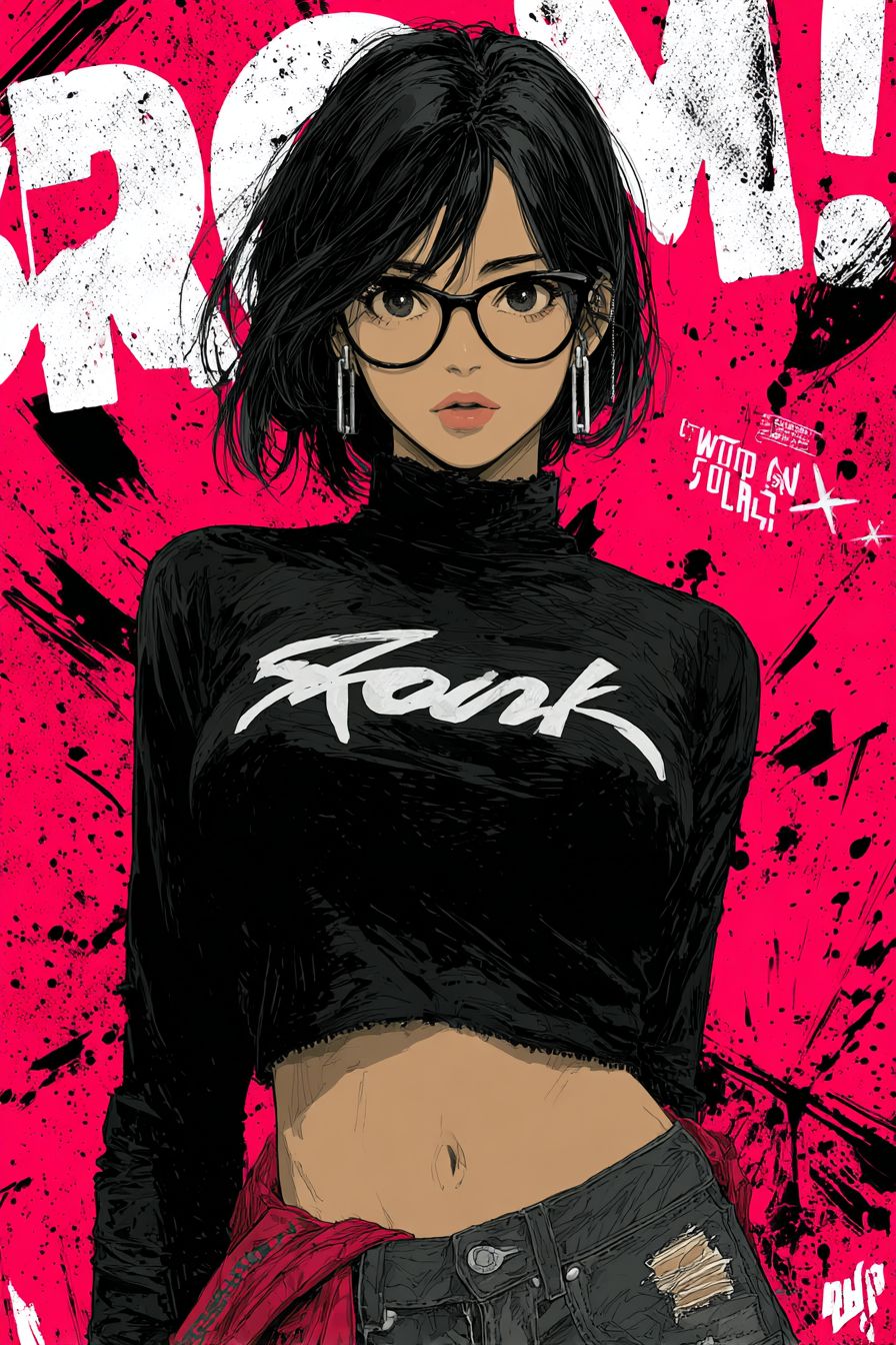 Mikasa Ackerman porte une tenue noire élégante avec des accessoires frappants