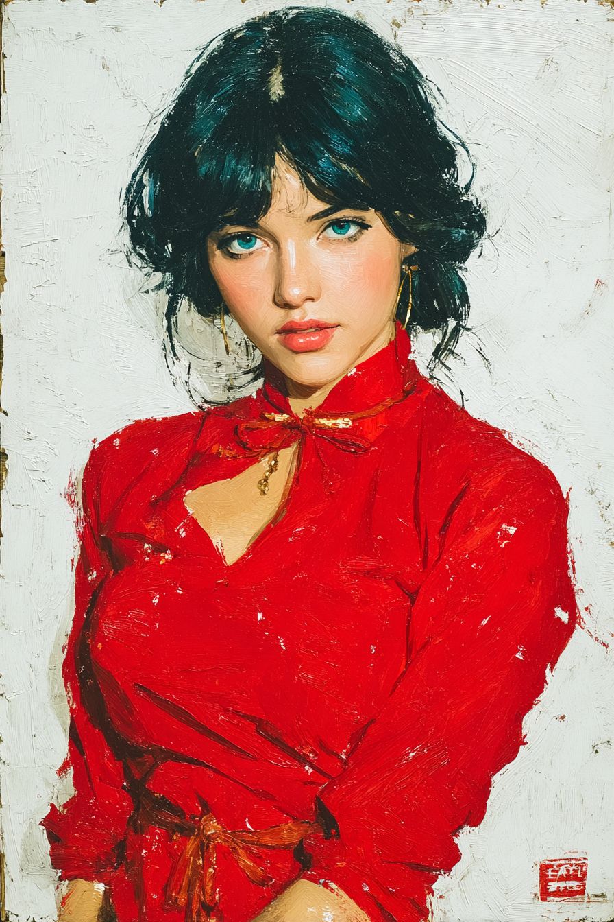 A stunning oil painting of an Asian beauty